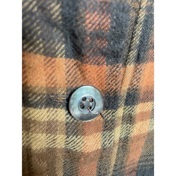Barbara Bowman Ojai Brown Plaid Button Down Flannel Shirt Size Medium/ 8-10 - Picture 4 of 8
